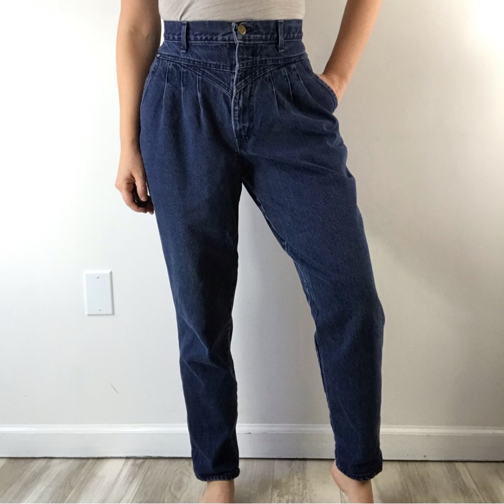 VINTAGE 80’s Chic Pleated Front Yoke High Rise Mom Jeans 27 Waist